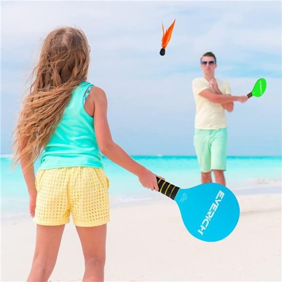 Beach Paddle Ball for Kids & Adults,Wooden Racket Paddle Game Set,Indoor&Outdoor - Picture 6 of 7